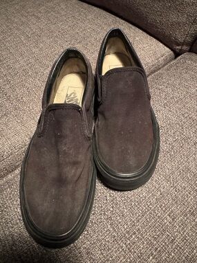 All Black canvas Slip-On vans  Shoes